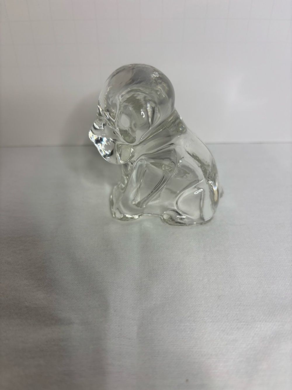 Clear Glass Sitting Puppy Figurine Hollow Paperweight Figurine